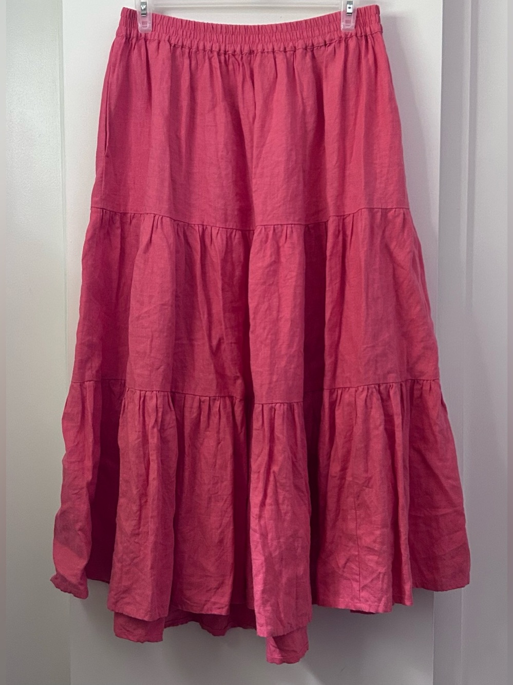 OFFON - Coral Pink Tiered Maxi Skirt - XL - XXL